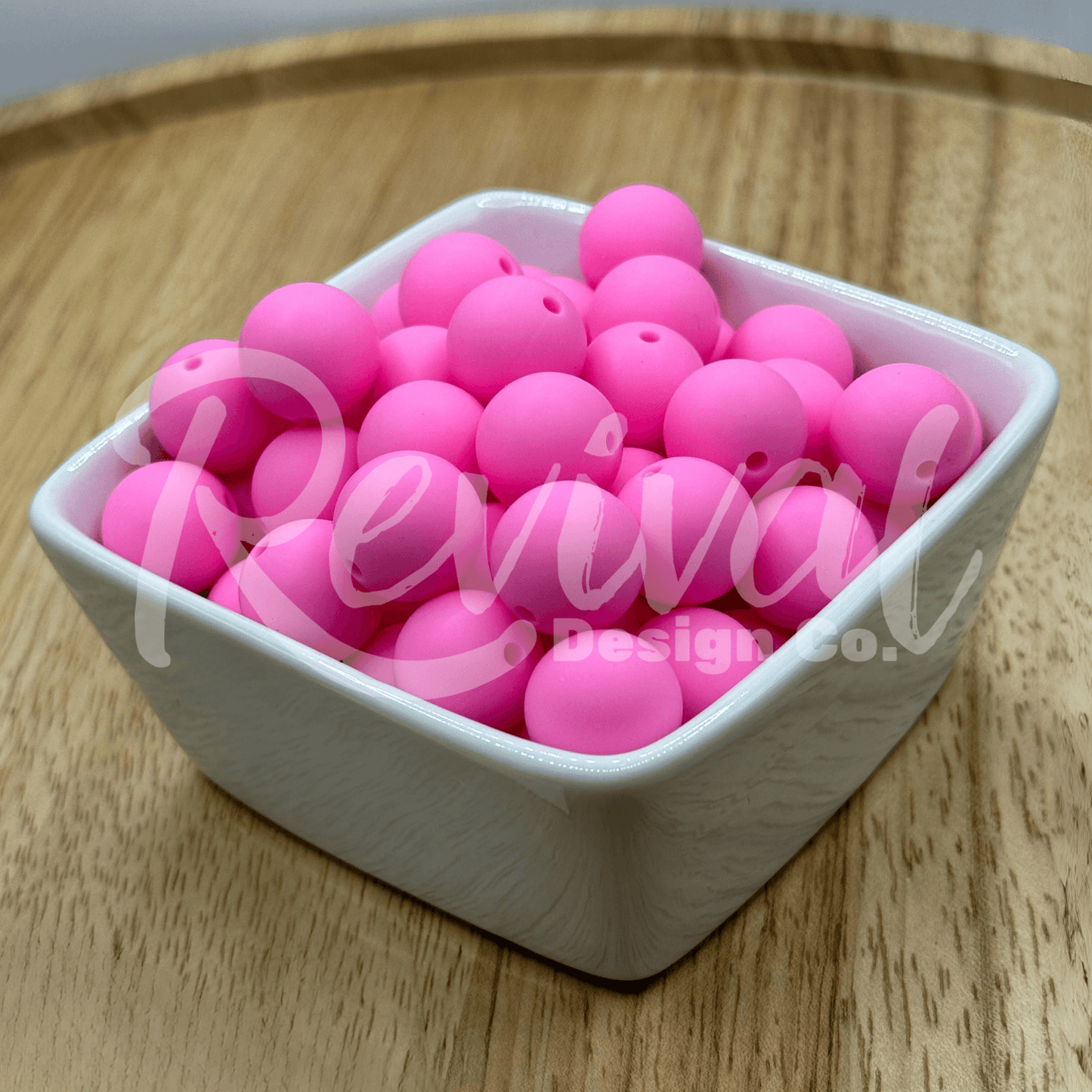 15mm Solid Color Silicone Bead - Bubblegum