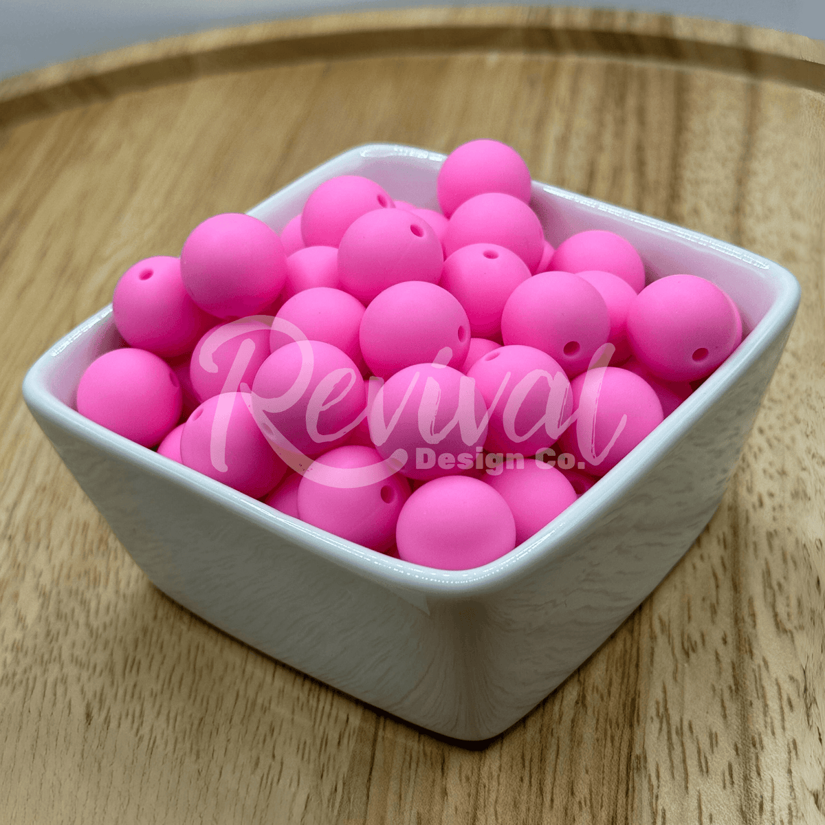 15mm Solid Color Silicone Bead - Bubble Gum