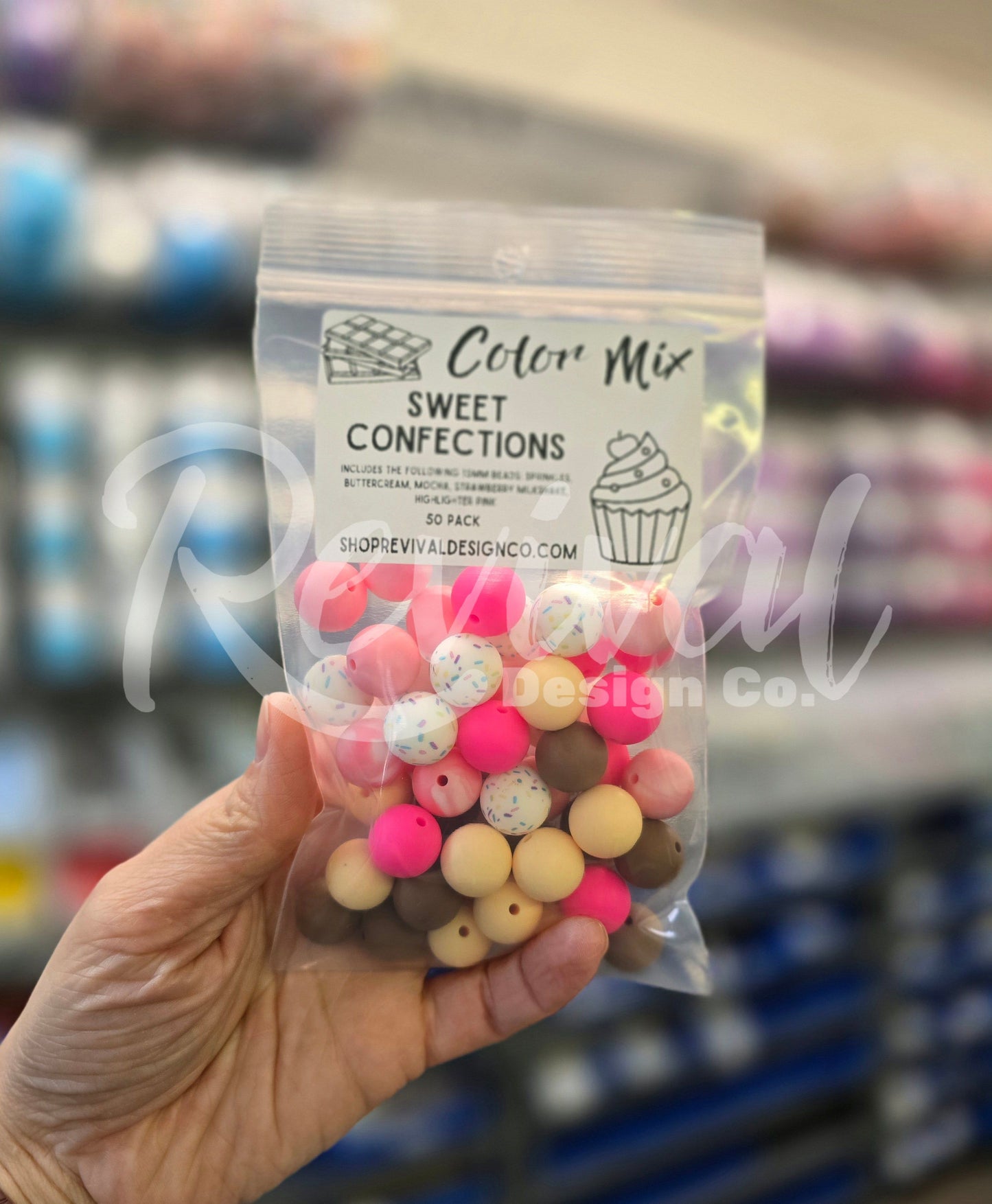Sweet Confections Color Mix - 15mm Silicone Beads - 50 Pack