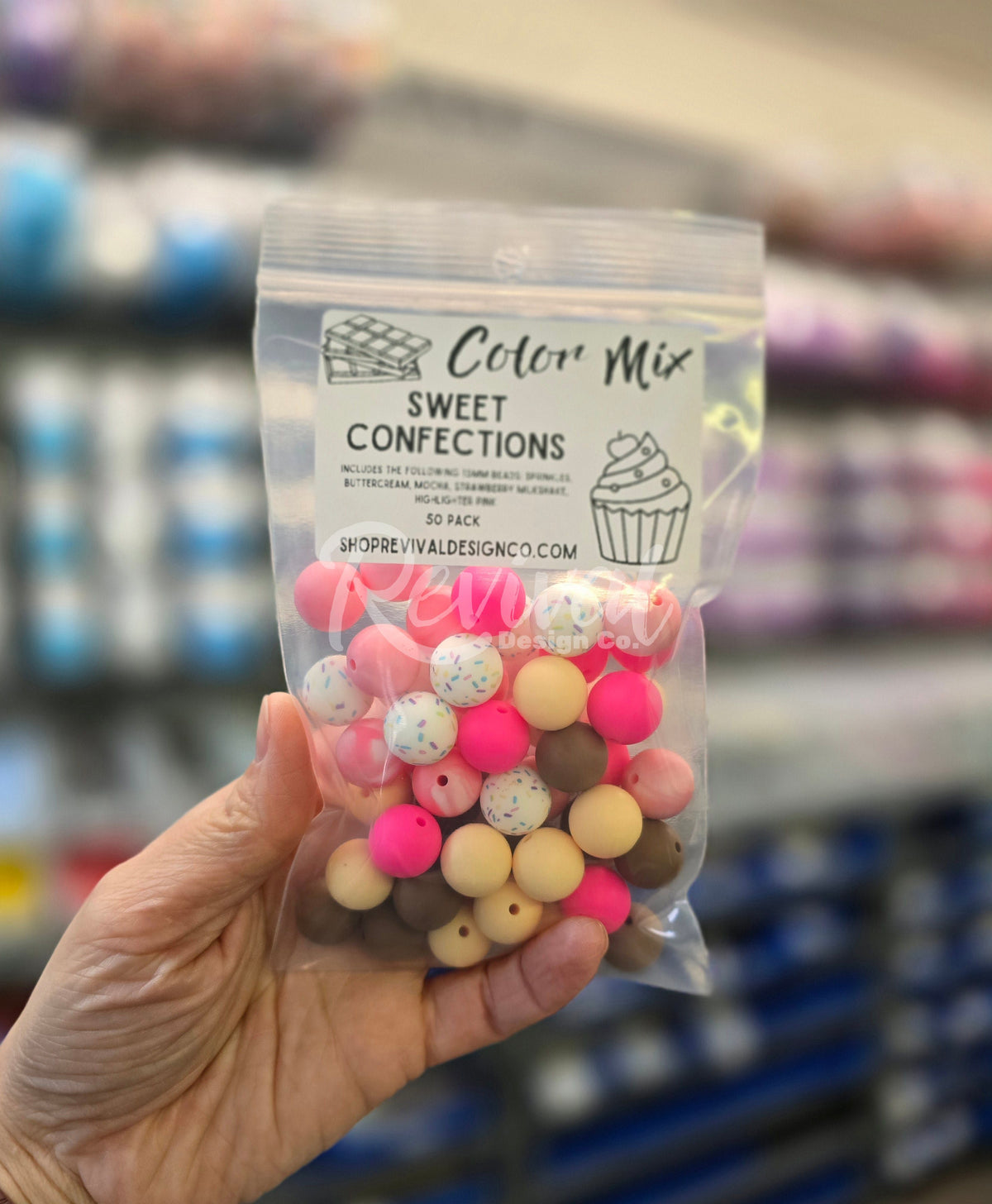 Sweet Confections Color Mix - 15mm Silicone Beads - 50 Pack