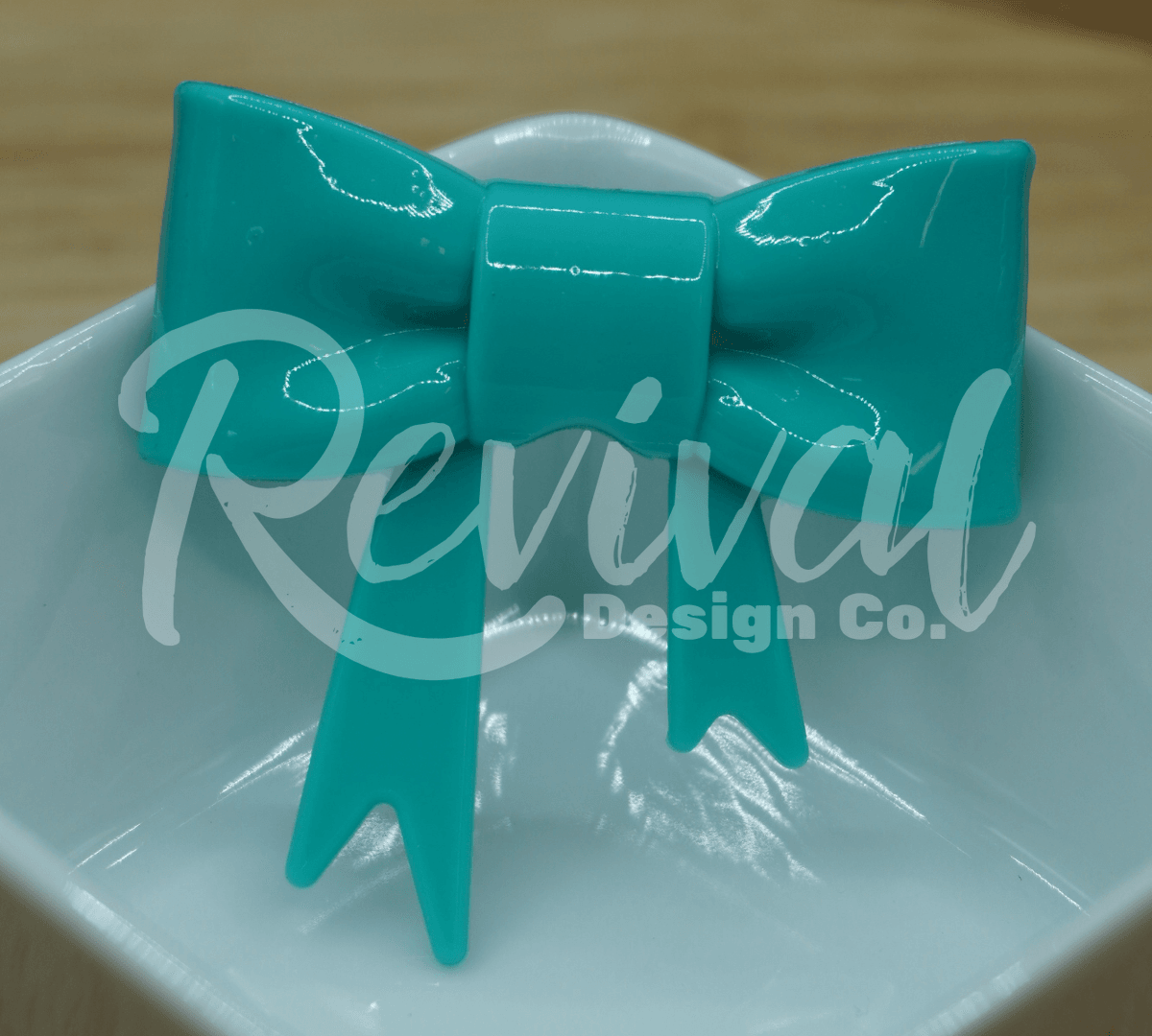 Turquoise - Silicone Bow Focal/Straw Topper