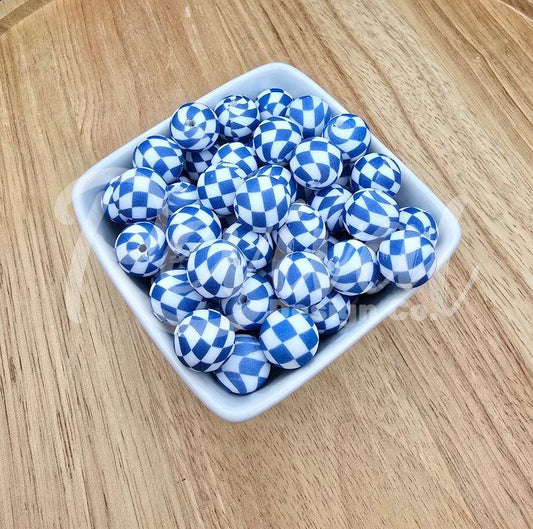 15mm Patterned Silicone Bead - Revival Checker