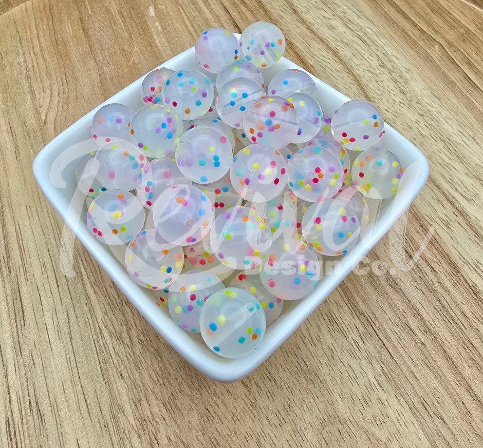 15mm Patterned Silicone Bead - Confetti