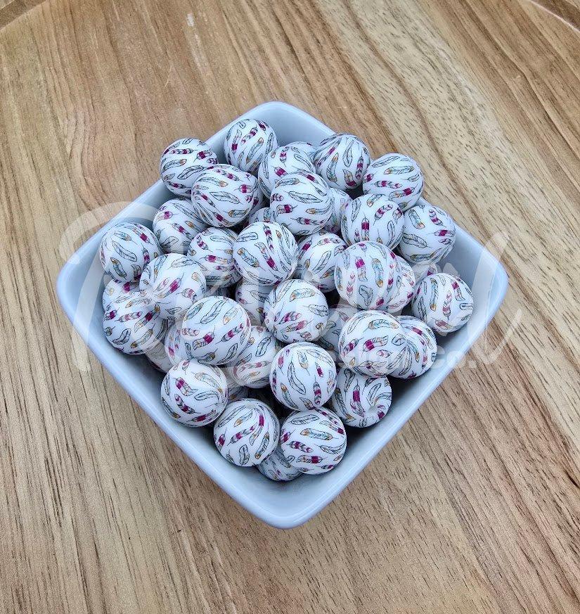 15mm Patterned Silicone Bead - Dream Catcher