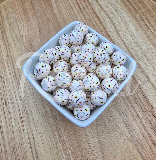 15mm Patterned Silicone Bead - Harvest Fields
