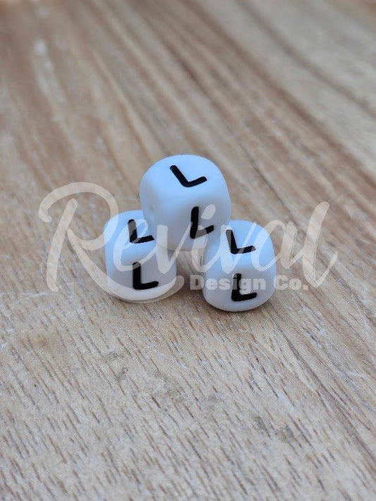 "L" - 12mm Silicone Letter Bead