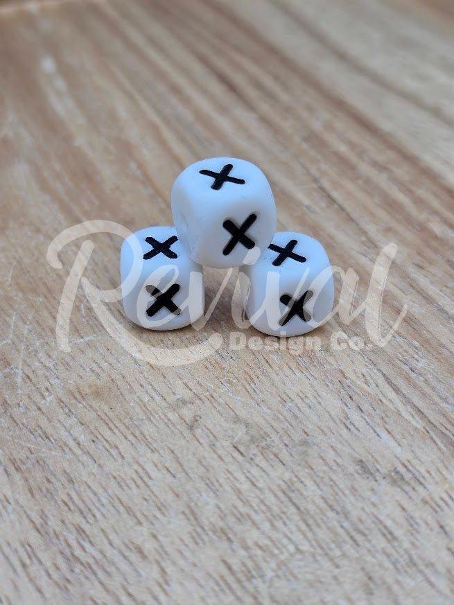 "X" - 12mm Silicone Letter Bead