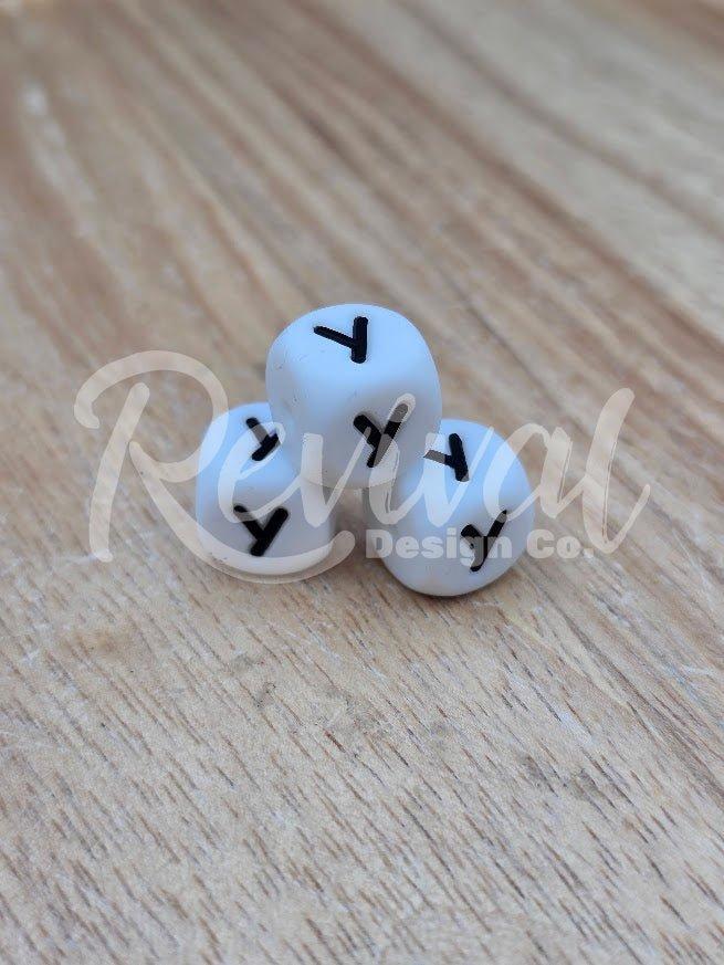 "Y" - 12mm Silicone Letter Bead