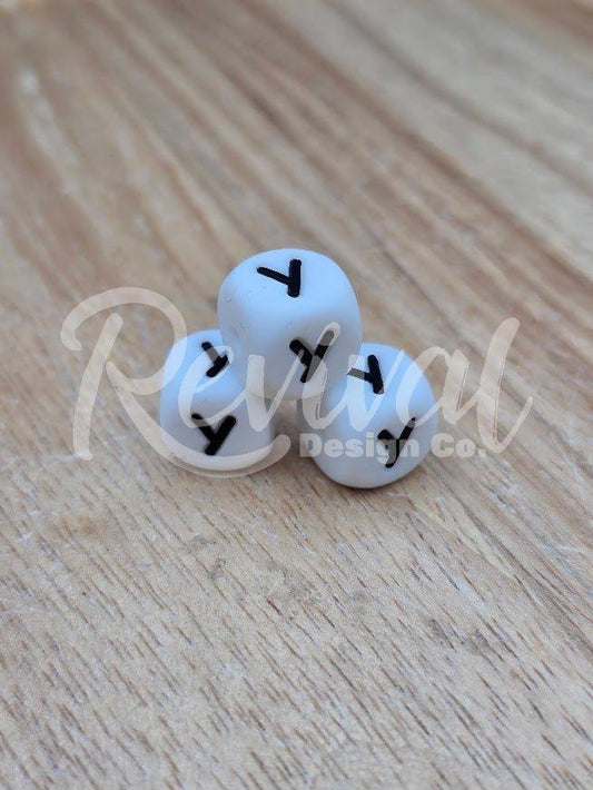 "Y" - 12mm Silicone Letter Bead