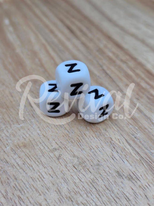 "Z" - 12mm Silicone Letter Bead
