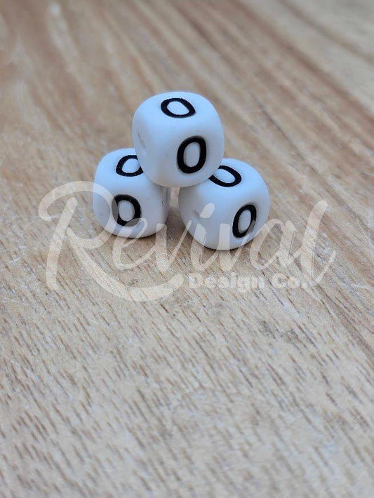 "0" - 12mm Silicone Number Bead