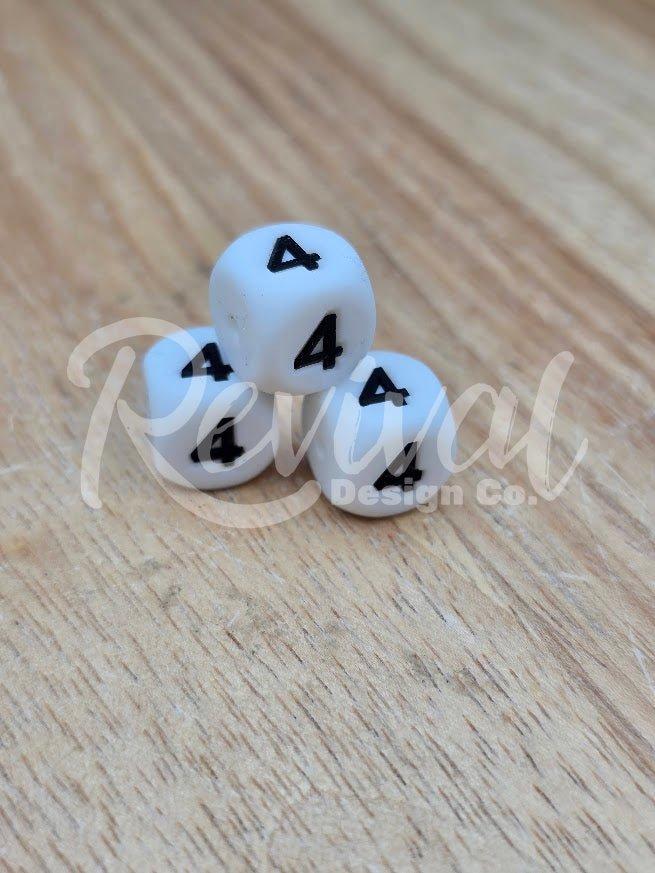 "4" - 12mm Silicone Number Bead