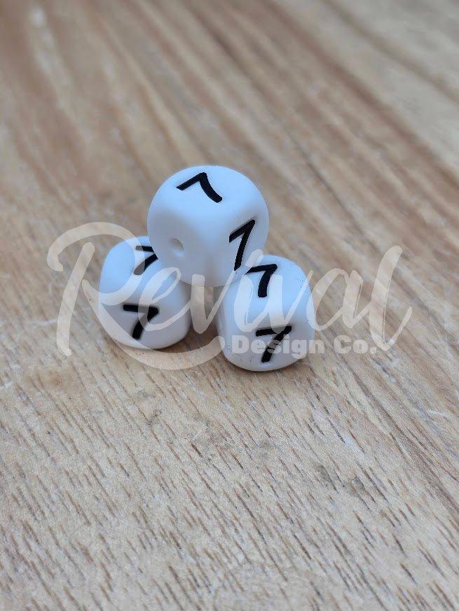 "7" - 12mm Silicone Number Bead