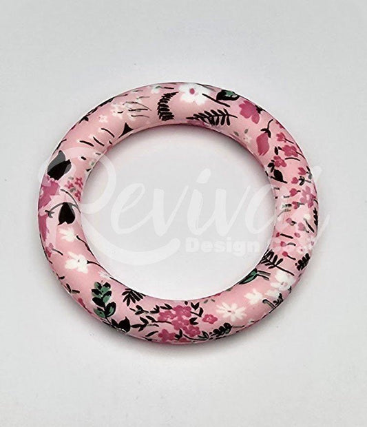 Pink Floral - 65mm Silicone Ring