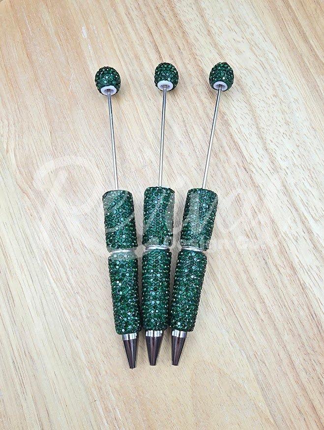 Rhinestone Beadable Pen - Emerald