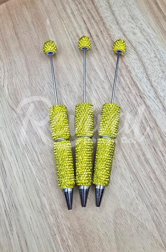 Rhinestone Beadable Pen - Lemon Drop