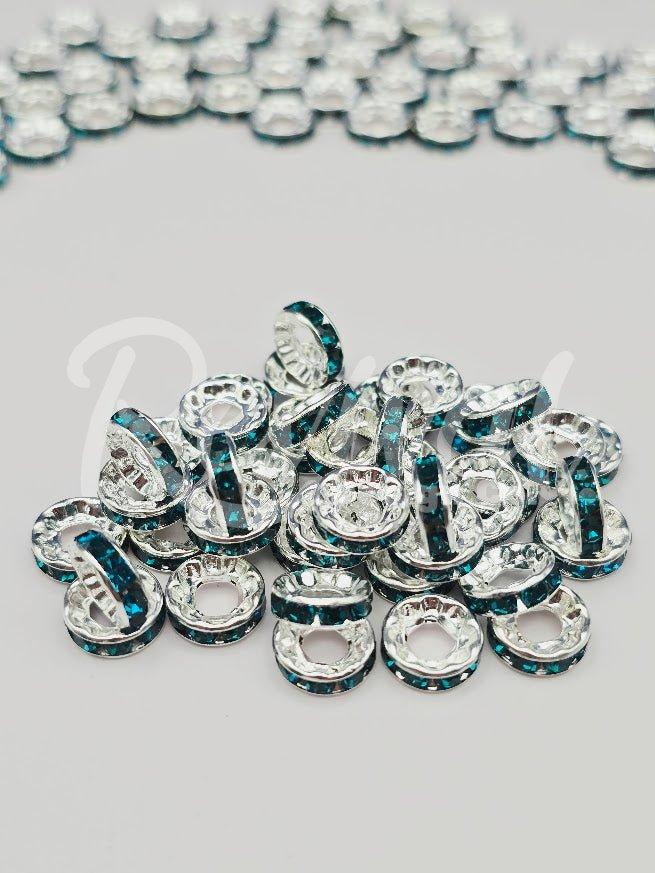 LARGE HOLE 10mm Rhinestone Spacers - Fiji