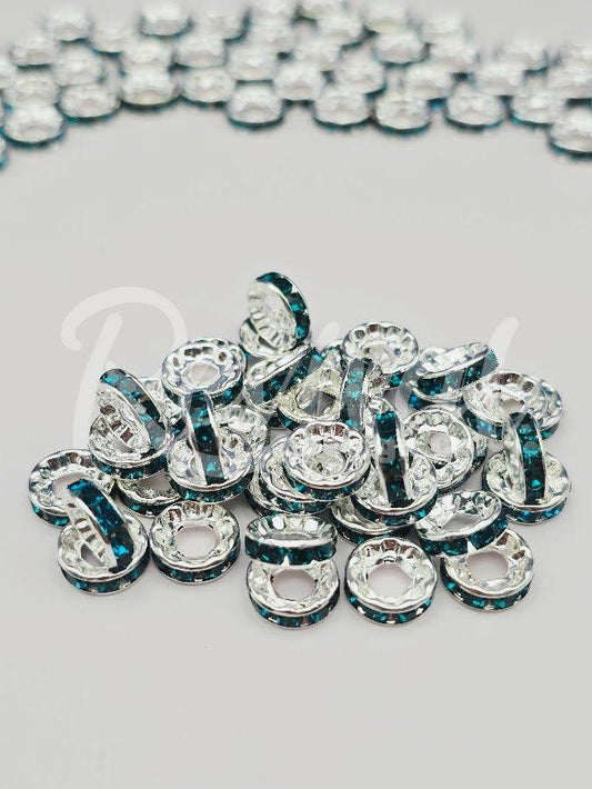 LARGE HOLE 10mm Rhinestone Spacers - Fiji