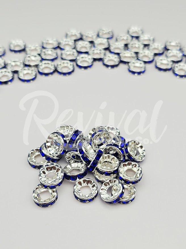 LARGE HOLE 10mm Rhinestone Spacers- Icicle