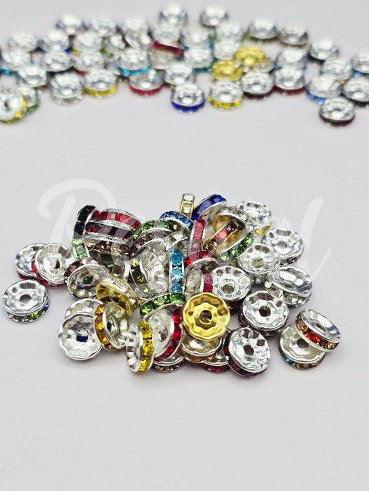 *DISCONTINUING*  Disco Fever - 10mm Rhinestone Spacer Mix (pack of 50)
