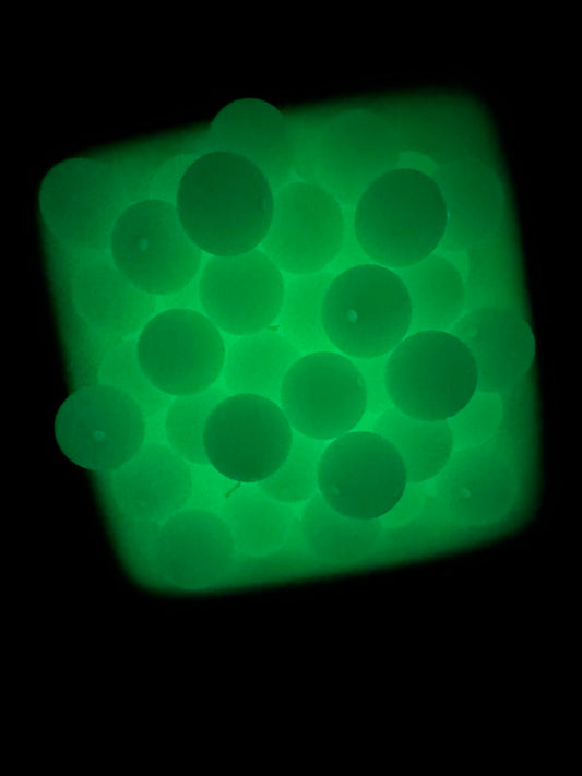 15mm Glow-In-The-Dark Silicone Bead - Green Glow