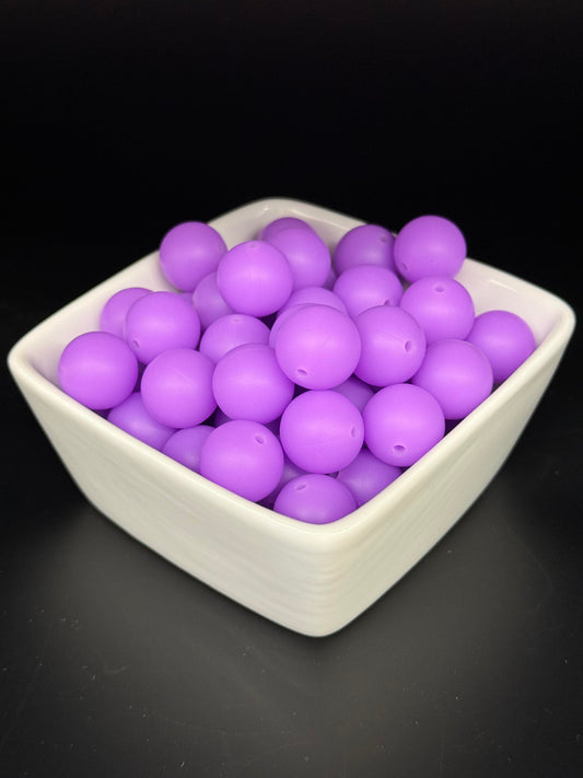 15mm Glow-In-The-Dark Silicone Bead - Purple Glow