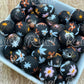 15mm Patterned Silicone Bead - Midnight Garden