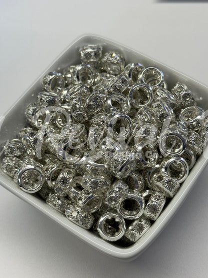 Chunky Rhinestone Spacer - Silver