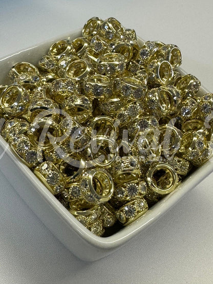 Chunky Rhinestone Spacer - Gold