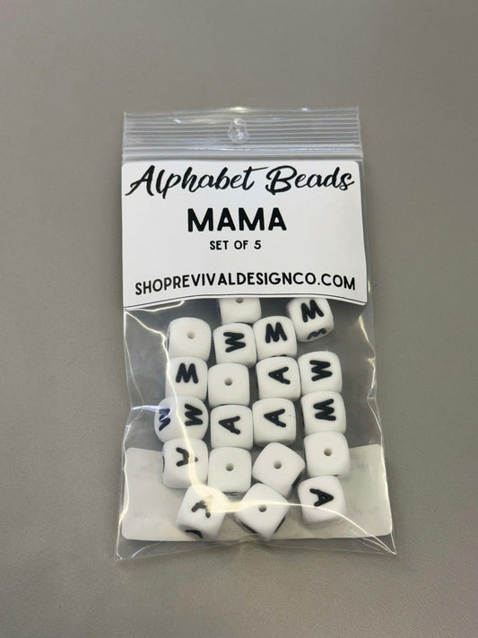 "MAMA" - Silicone Letter Bead Set (PACK OF 5)