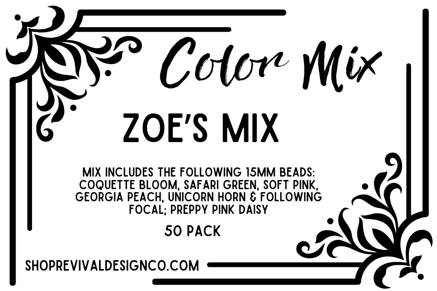 Zoe's Color Mix - Focals & 15mm Silicone Beads - 50 Pack