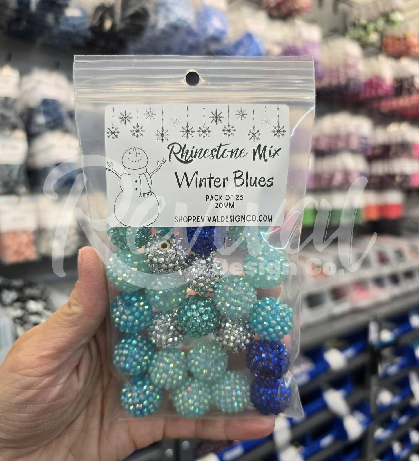 Winter Blues - Rhinestone Bead Color Mix (Pack of 25)
