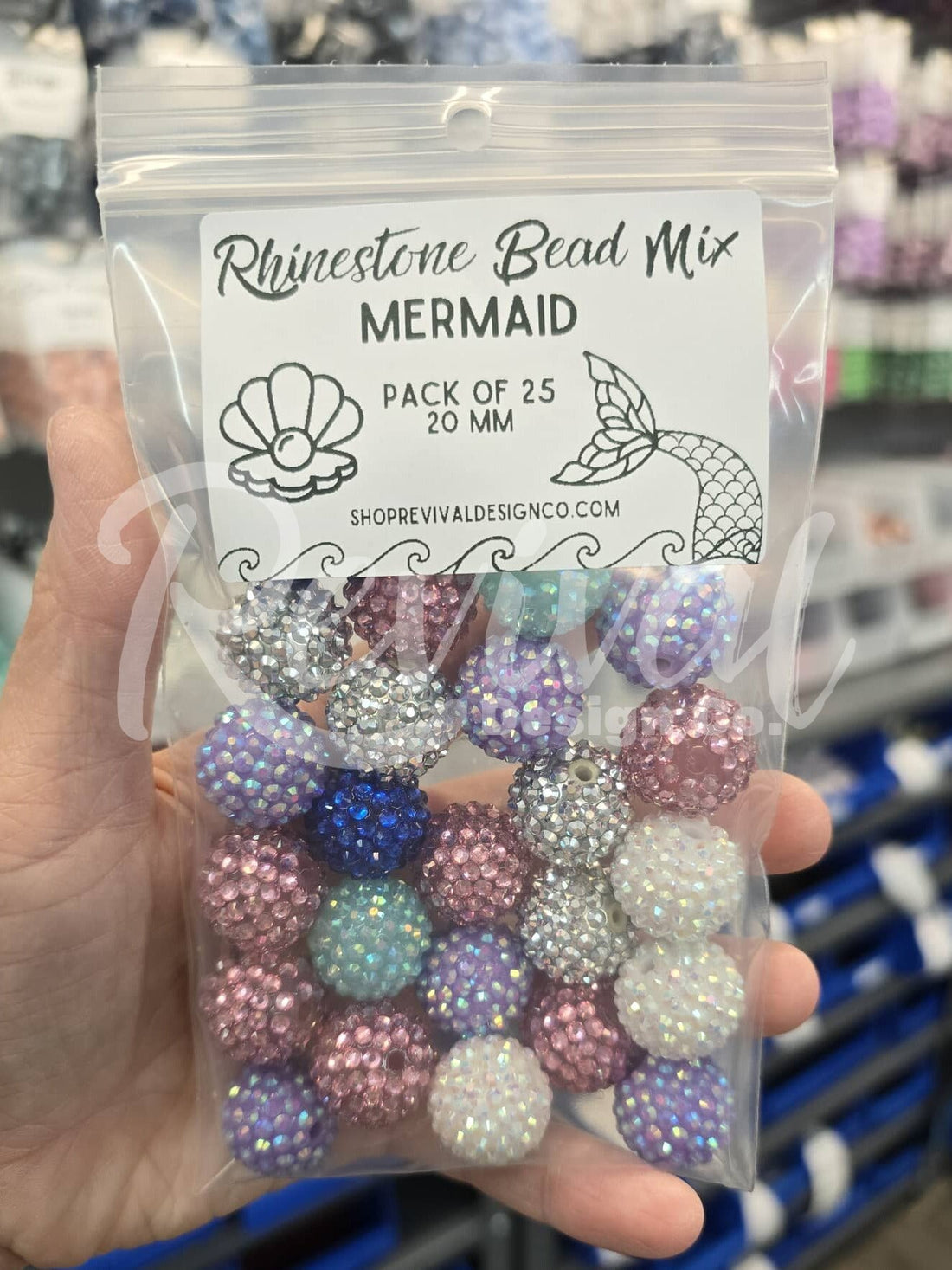 Mermaid Mix - Rhinestone Bead Color Mix (Pack of 25) – Revival Design Co.