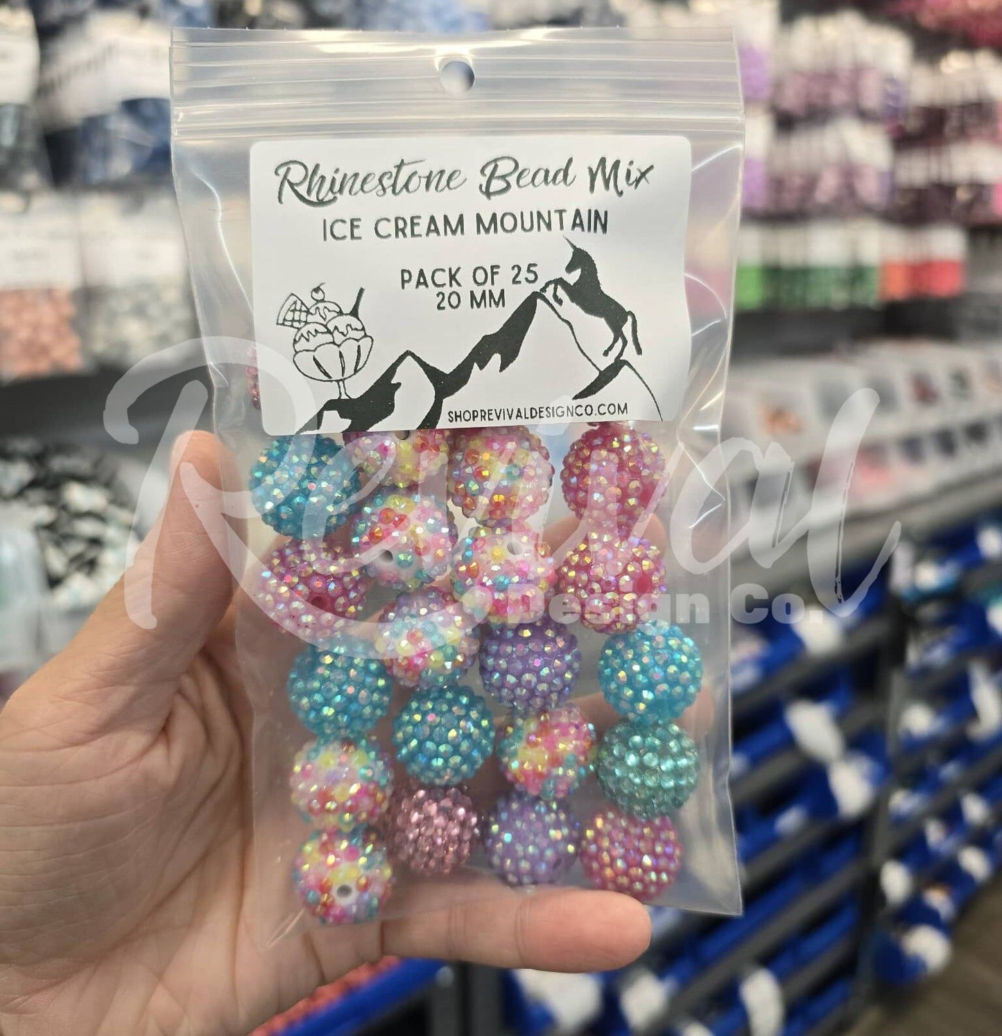 Ice Cream Mountain - Rhinestone Bead Color Mix (Pack of 25)