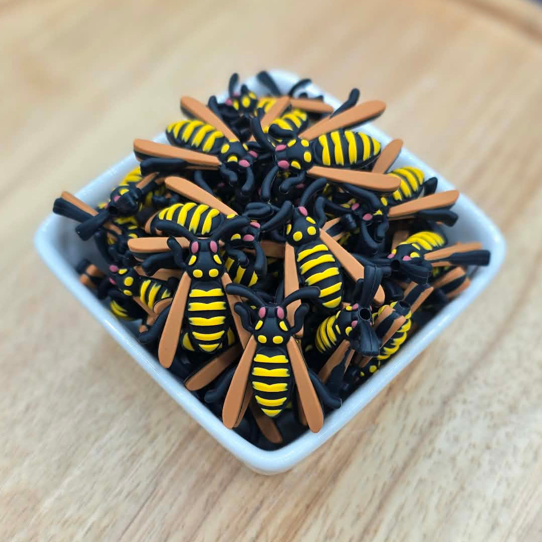 3D Yellow Jacket - Silicone Focal Bead