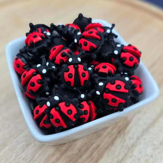 3D Lady Bug - Silicone Focal Bead