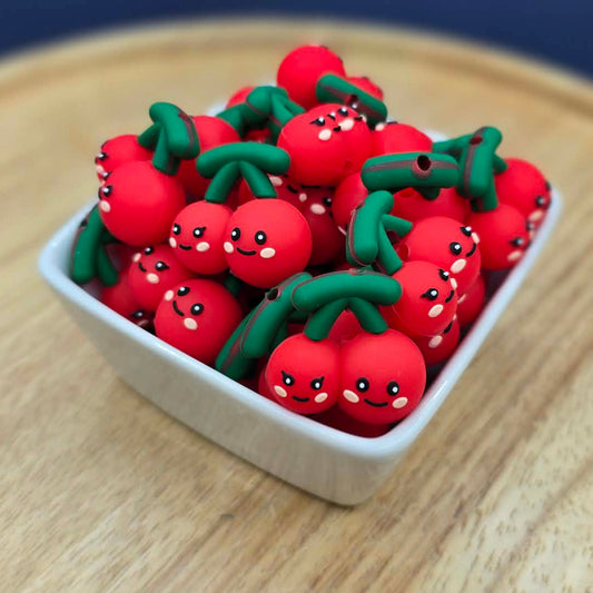 3D Cherry - Silicone Focal Bead