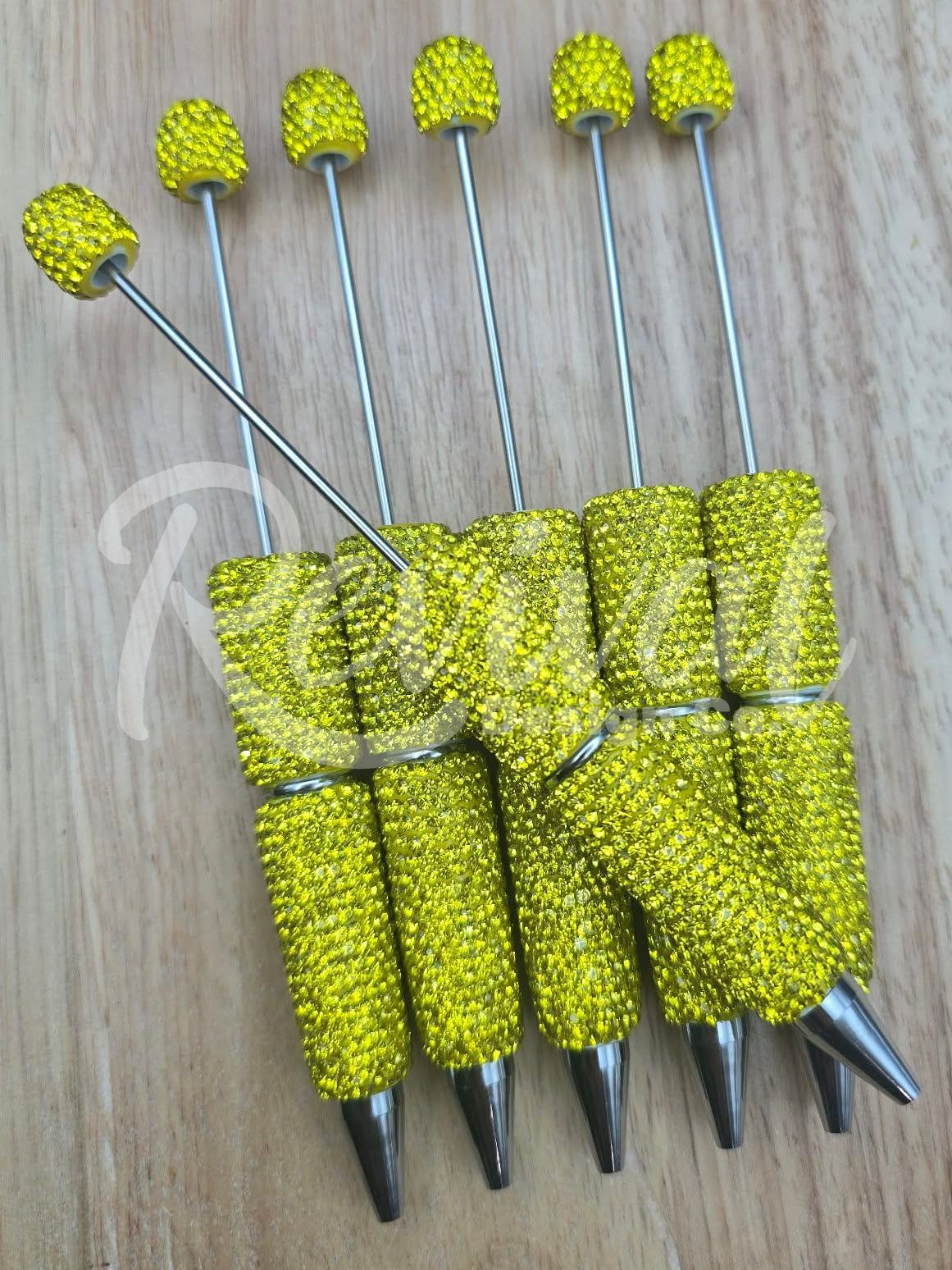 Rhinestone Beadable Pen - Lemon Drop