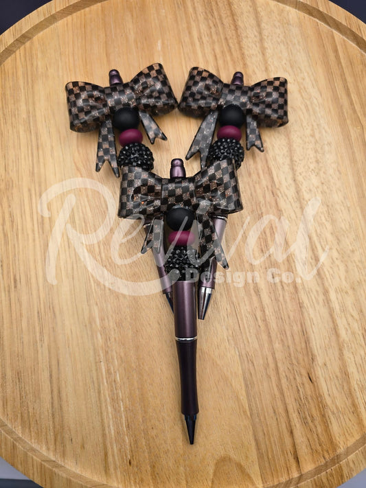 Moody Maroon - Silicone Beaded Pen (Ready-To-Ship)