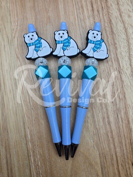 Polar Plunge - Silicone Beaded Pen (Ready-To-Ship)