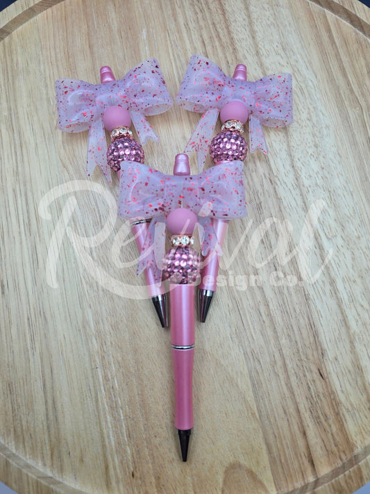 Pretty in Pink - Silicone Beaded Pen (Ready-To-Ship)