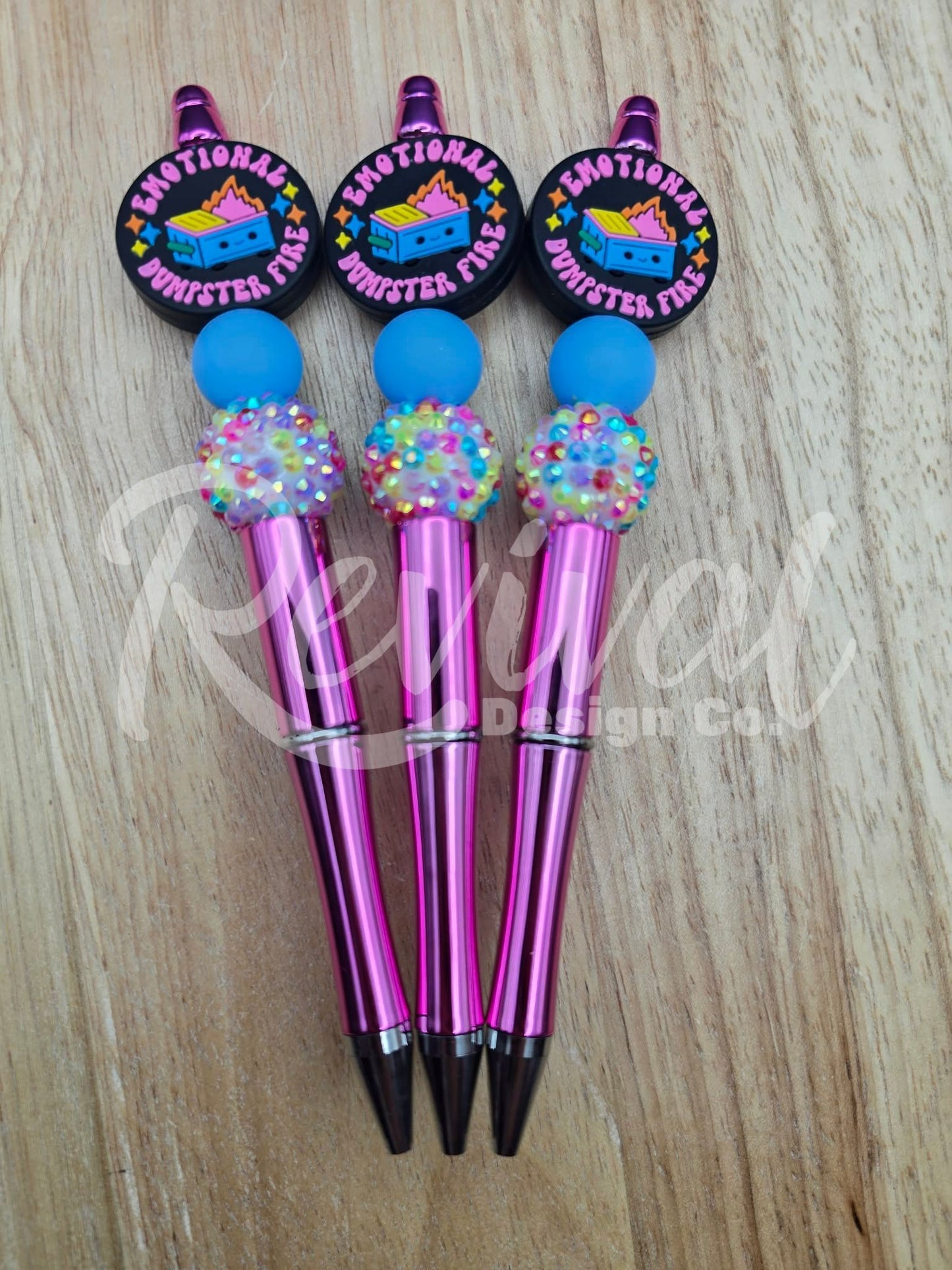 Dumpster Fire - Silicone Beaded Pen (Ready-To-Ship)