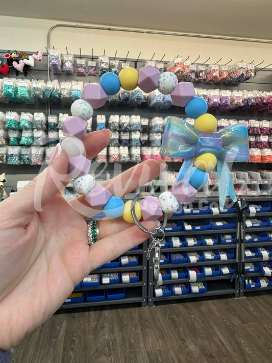 Jelly Cupcake - Silicone Beaded Keyring (Ready-To-Ship)