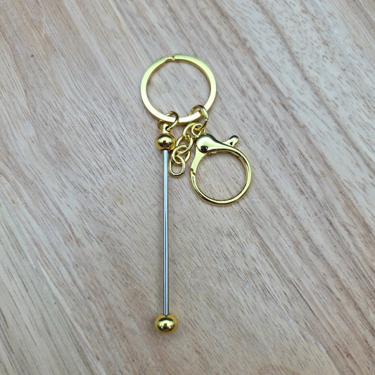 Beadable Bar Keychain - Gold