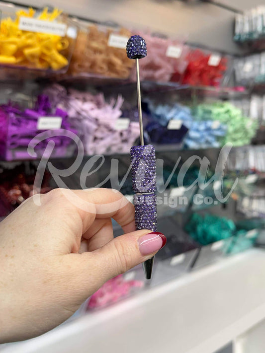 Rhinestone Beadable Pen - Frosted Plum