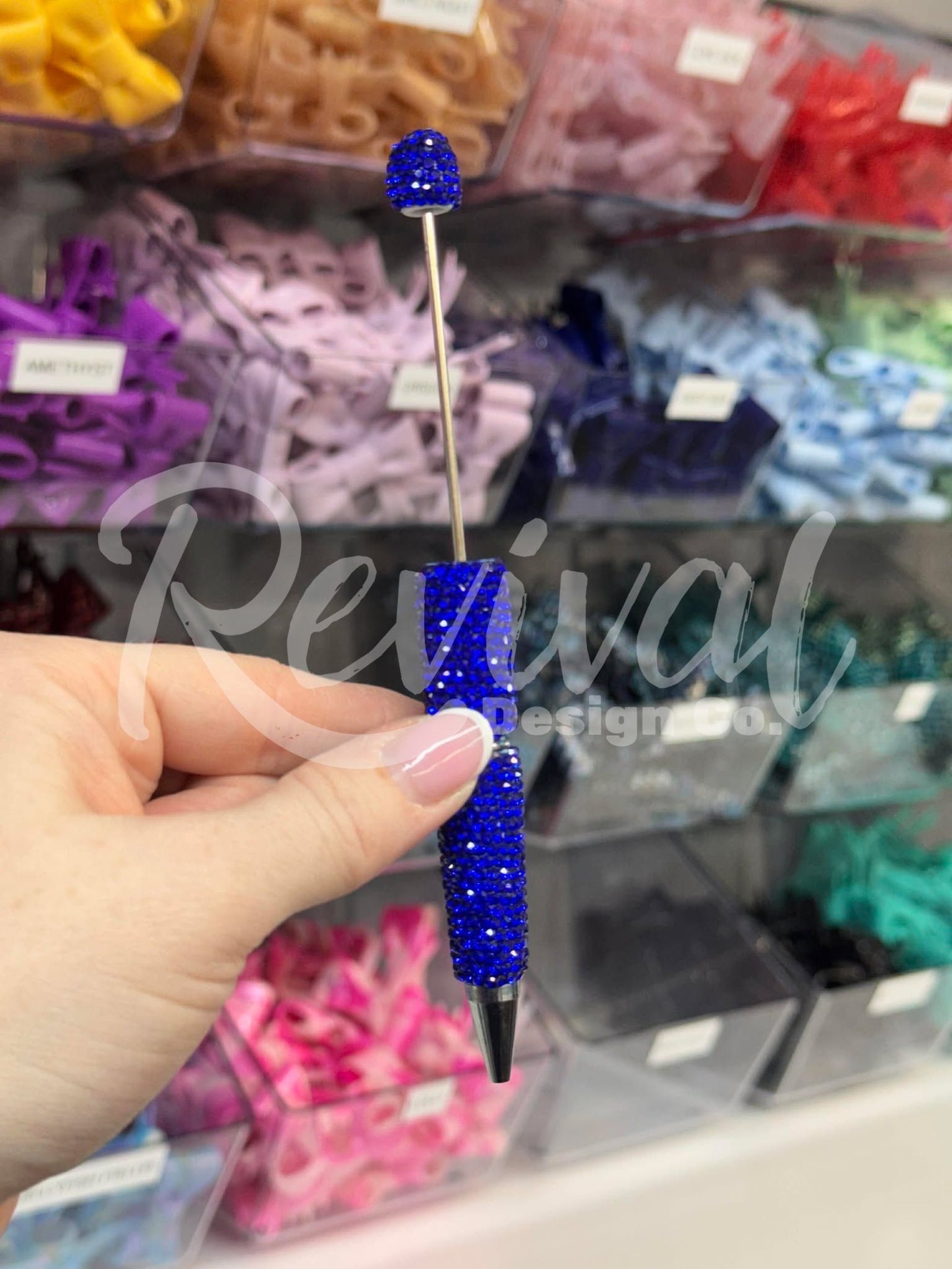 Rhinestone Beadable Pen - Revival Blue