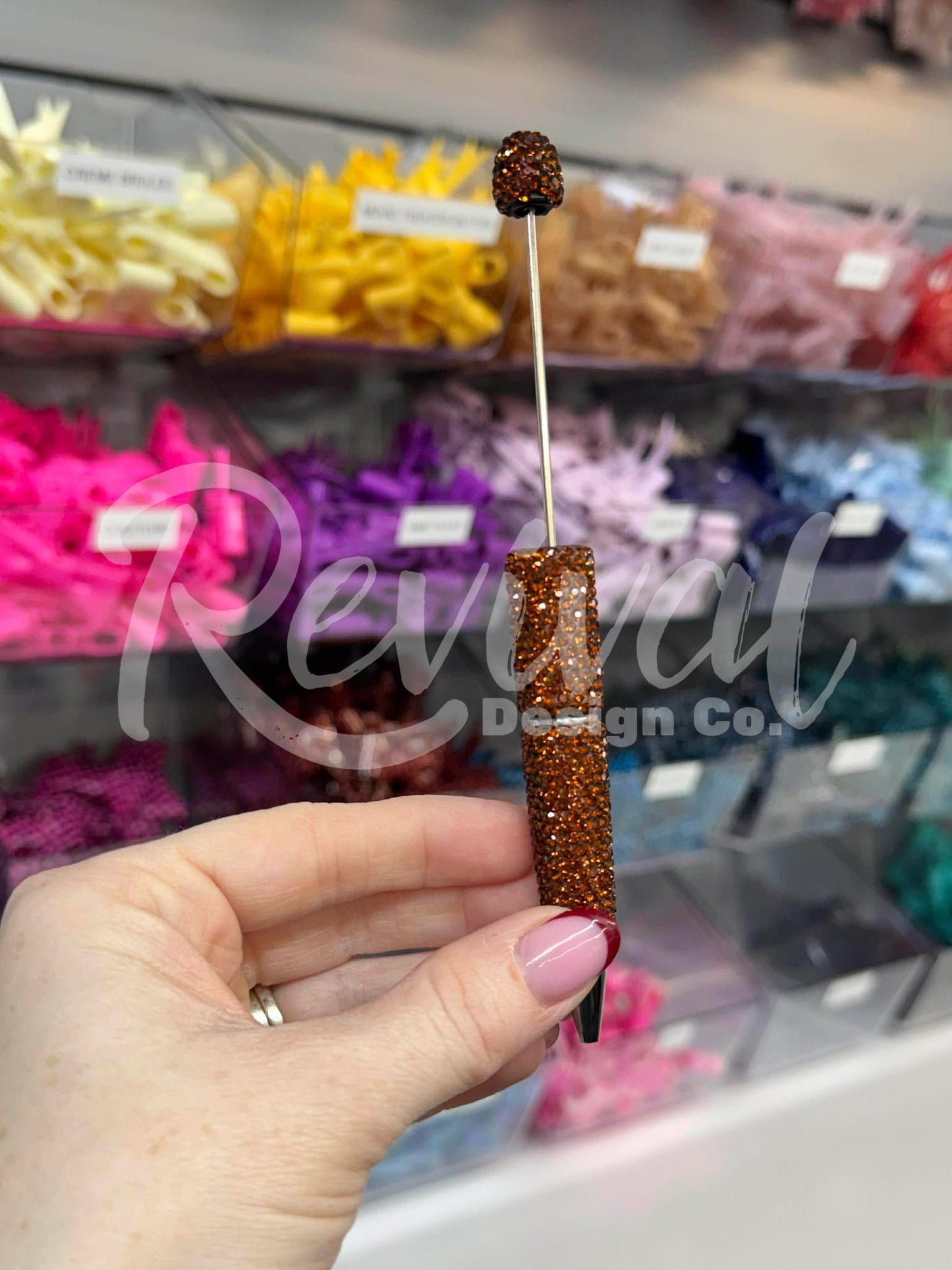 Rhinestone Beadable Pen - Acorn