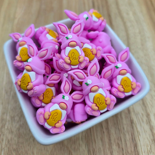 3D Bunny Gnome - Silicone Focal Bead