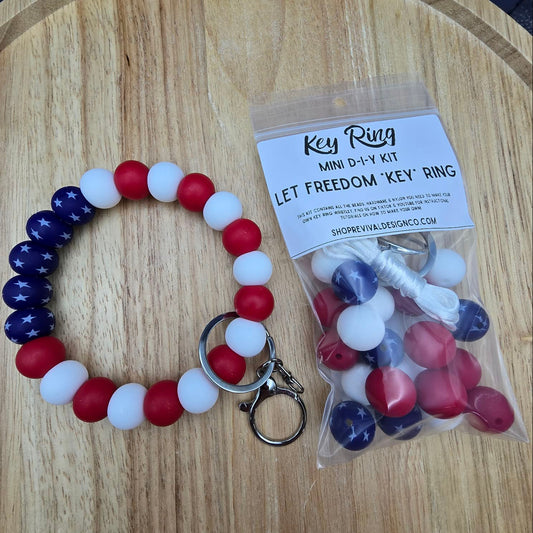 Mini DIY Wristlet Kit - Let Freedom *Key* Ring
