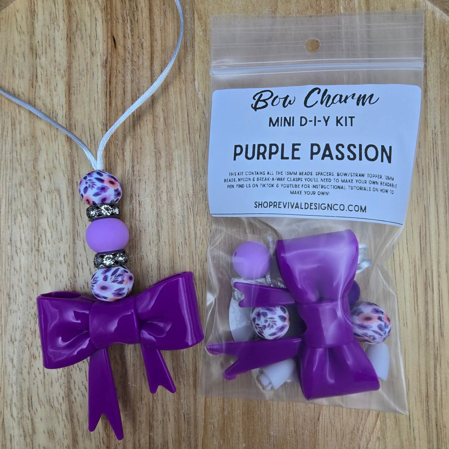 Mini Bow Charm DIY Kit - Purple Passion